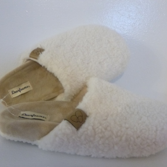 DEARFOAMS SO SOFT FLUFF SLIPPERS sz-7-8 VELVETY LINING NEW - Picture 6 of 10